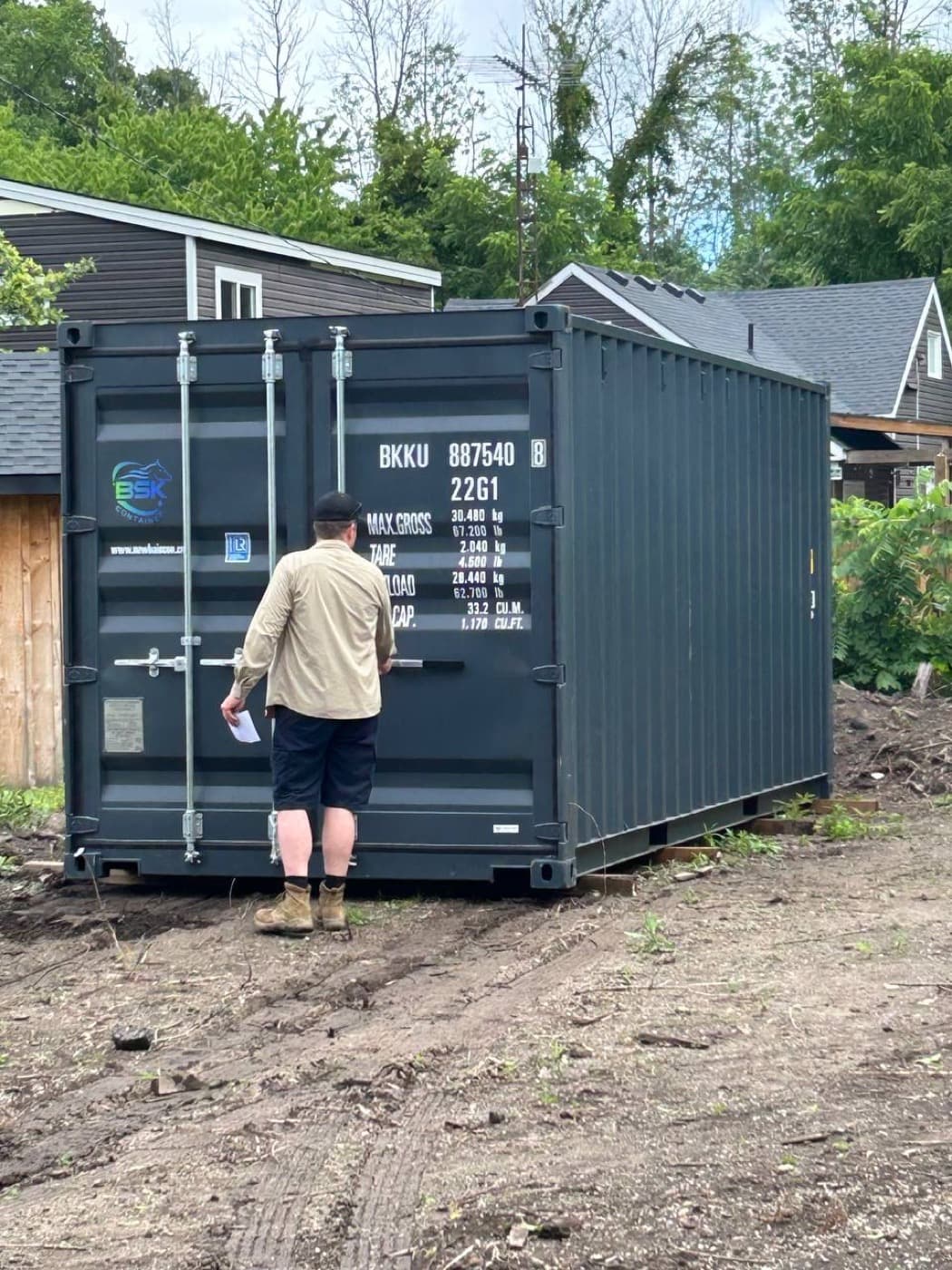 20ft delivered to a residential backyard