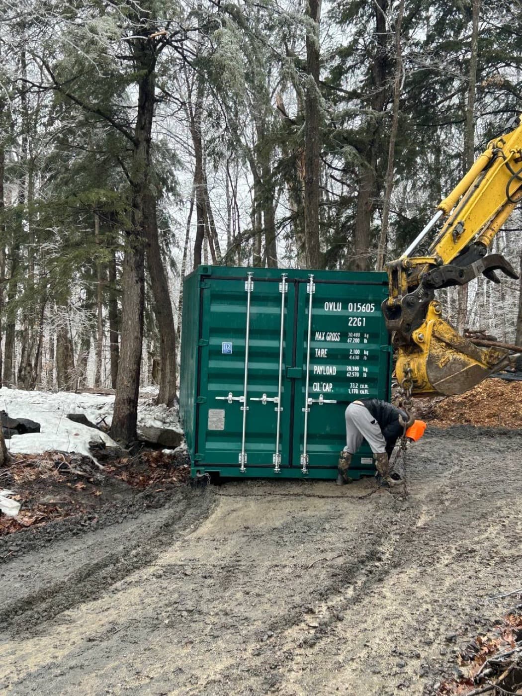 Set into a tight spot with an excavator