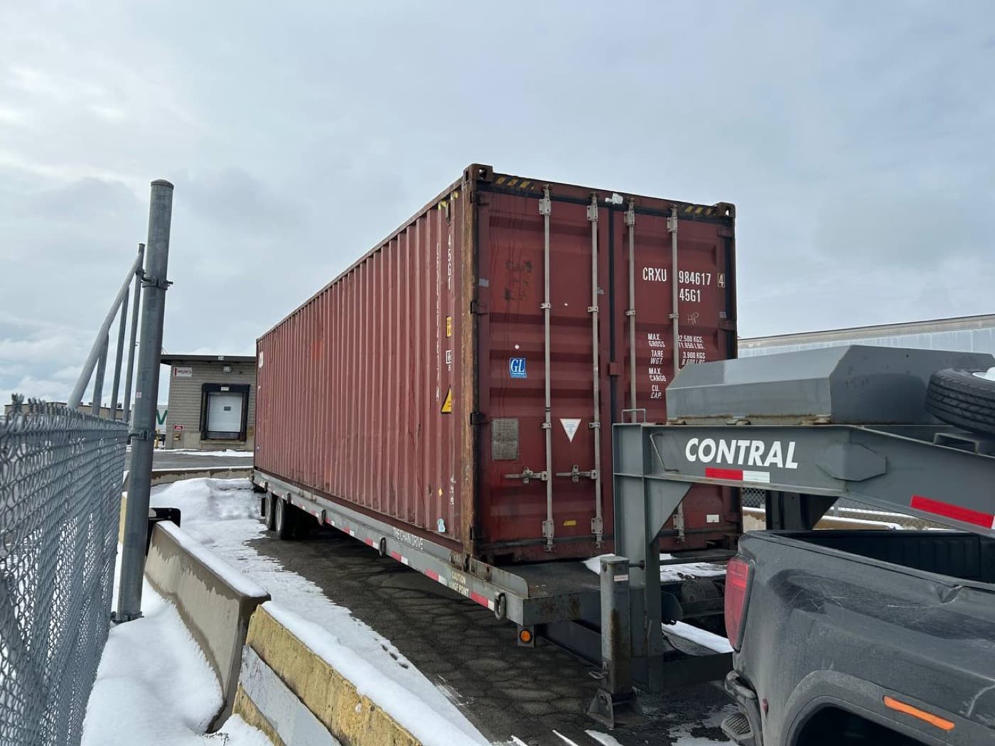 Used 40ft high-cube, winter delivery