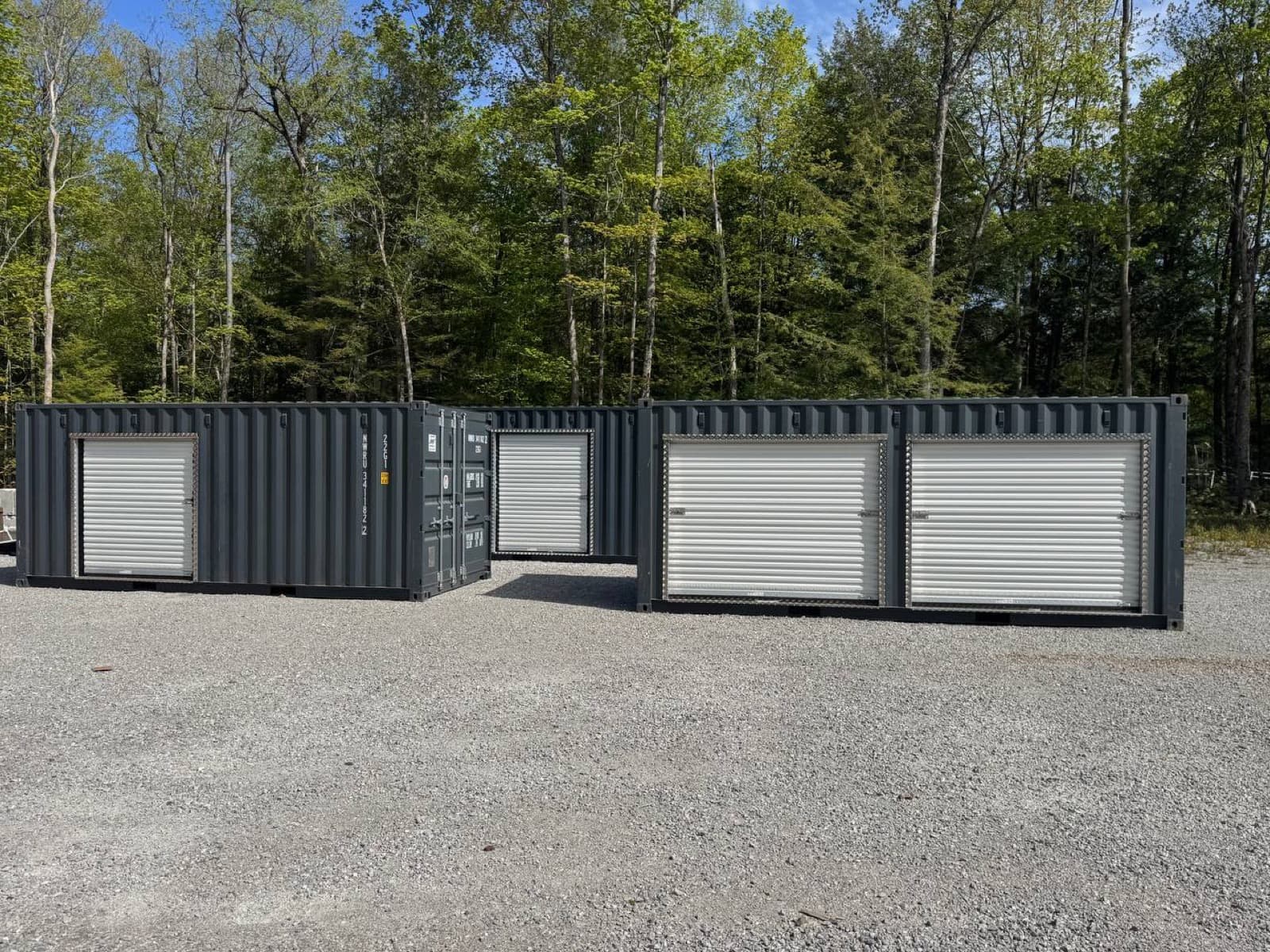 Row of shipping containers for sale at our Vaughan yard